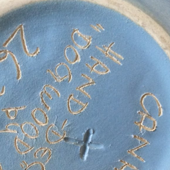 Handmade vase blue wit white flower dogwood - Picture 8 of 8